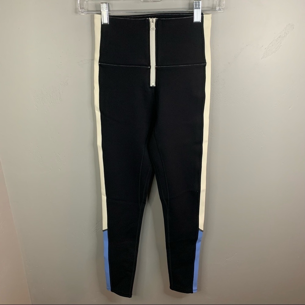 Nwt Bandier X Solid & Striped Soleil Zip Front High Waisted Leggings — image 3 of 5